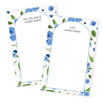 blueberries personalized notepad