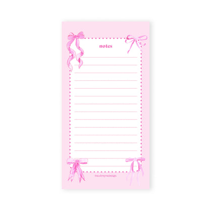 pink bows notepad