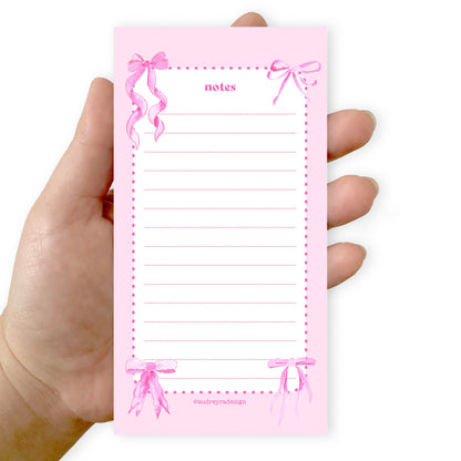 pink bows notepad