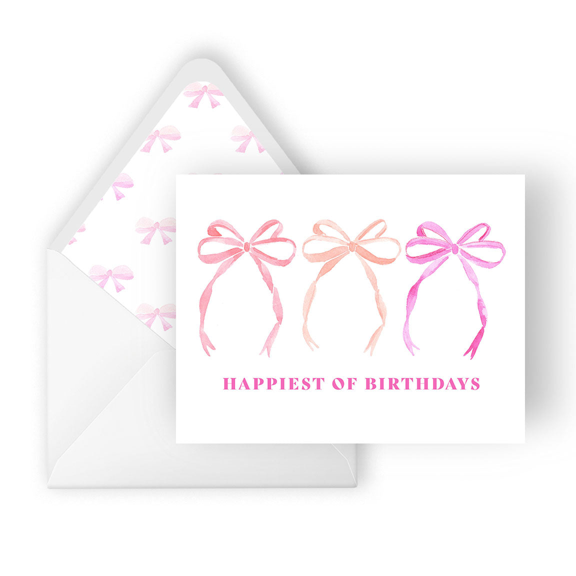 happiest of birthdays ribbon bows greeting card