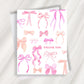 thank you ribbon bows greeting card