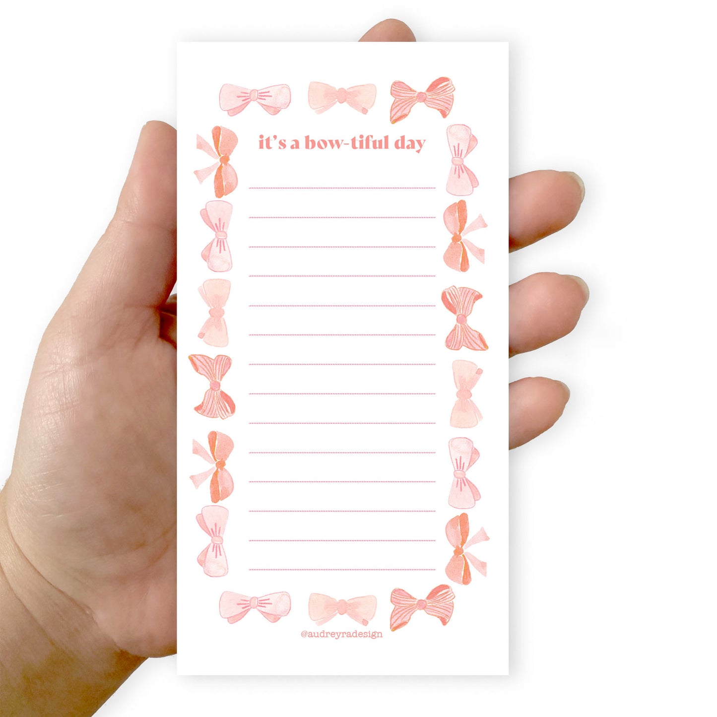 it's a bow-tiful day notepad