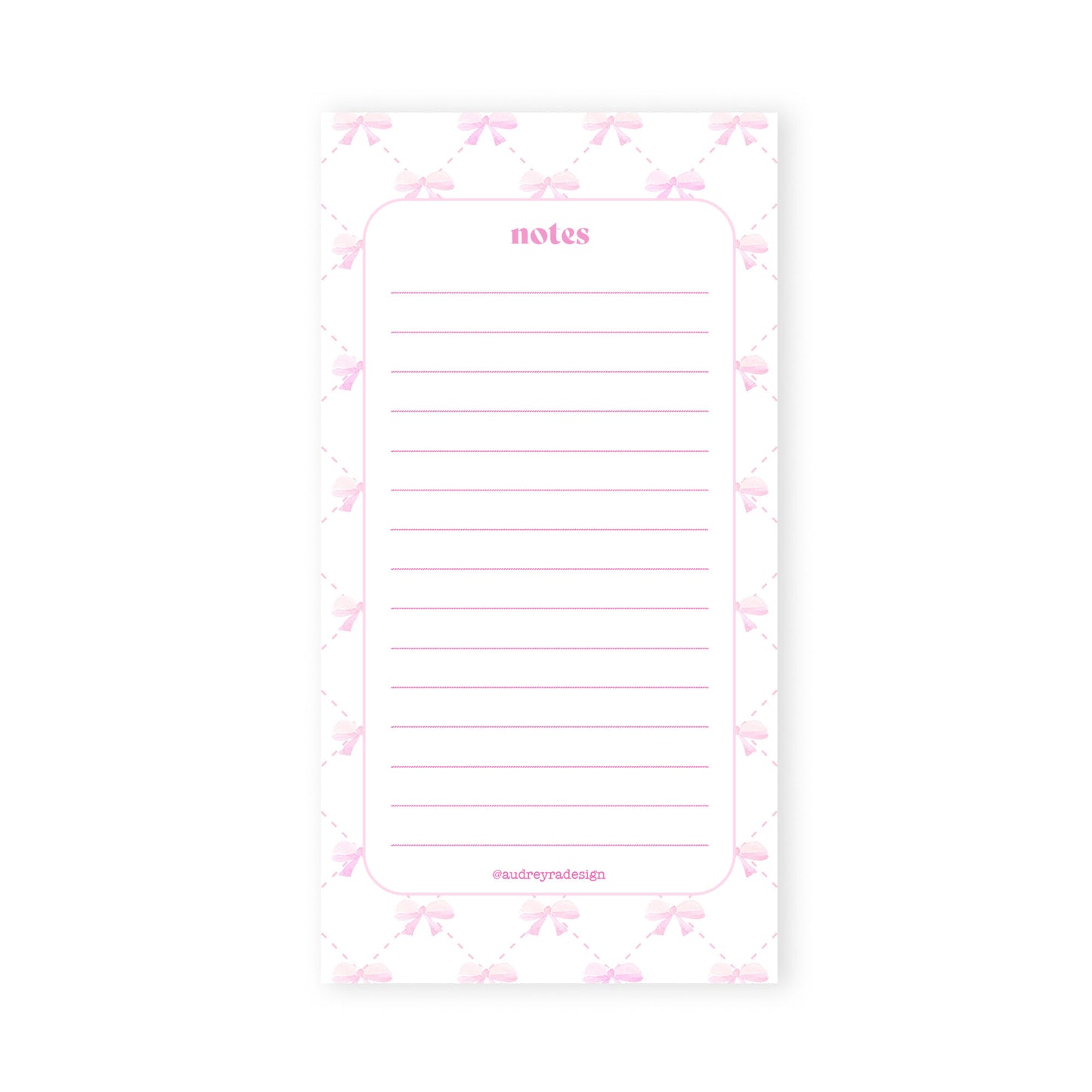 pink bows pattern notepad