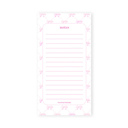 pink bows pattern notepad