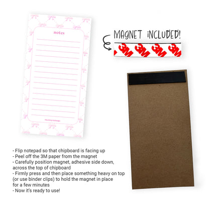 pink bows pattern notepad