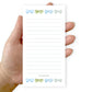 green and blue bowties notepad