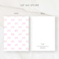 pink bows pattern mini notecard