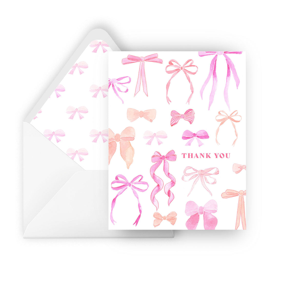 thank you ribbon bows greeting card