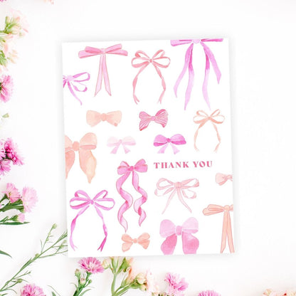 thank you ribbon bows greeting card