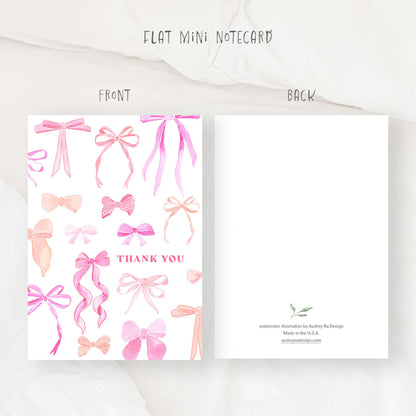 thank you ribbon bows mini notecard