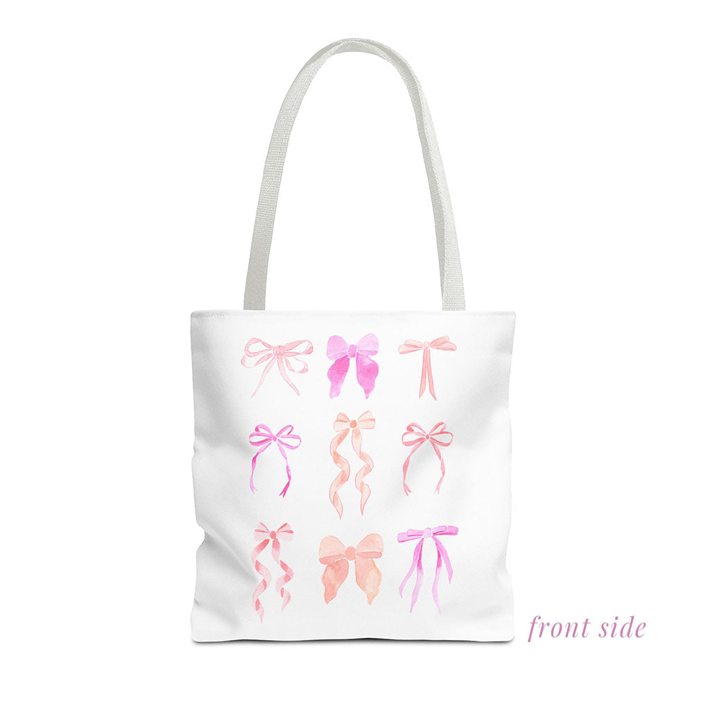 pink bows: tote bag 🛍️