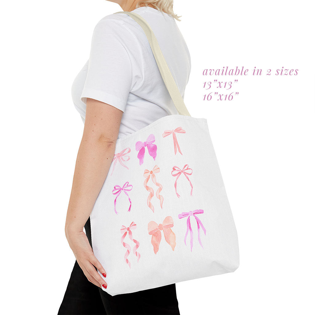 pink bows: tote bag 🛍️