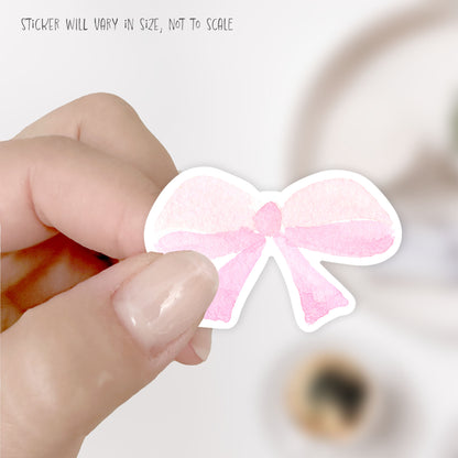 pink bow sticker