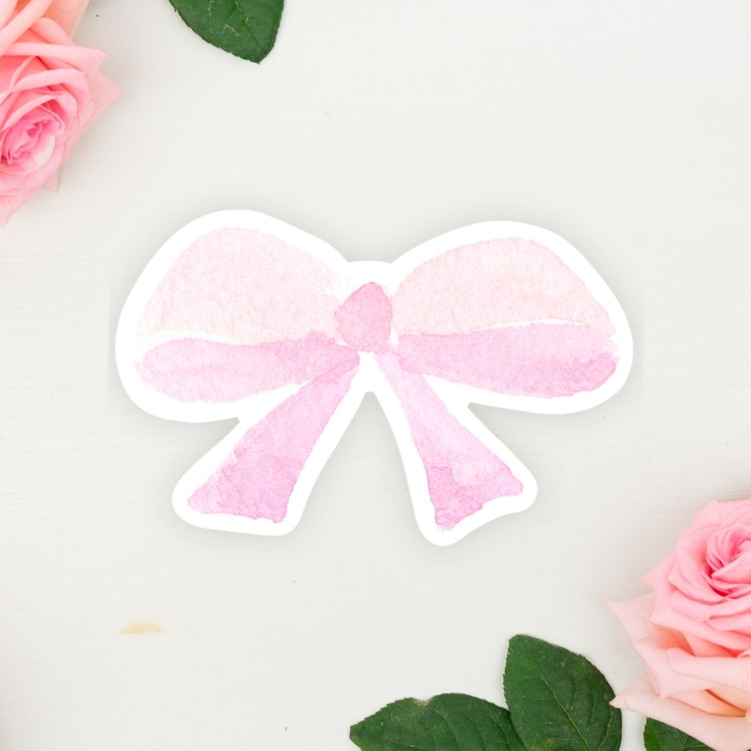 pink bow sticker