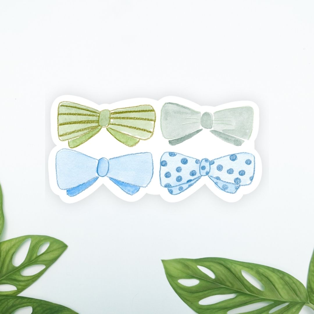 blue and green bowties