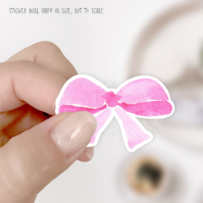 bright pink bow sticker