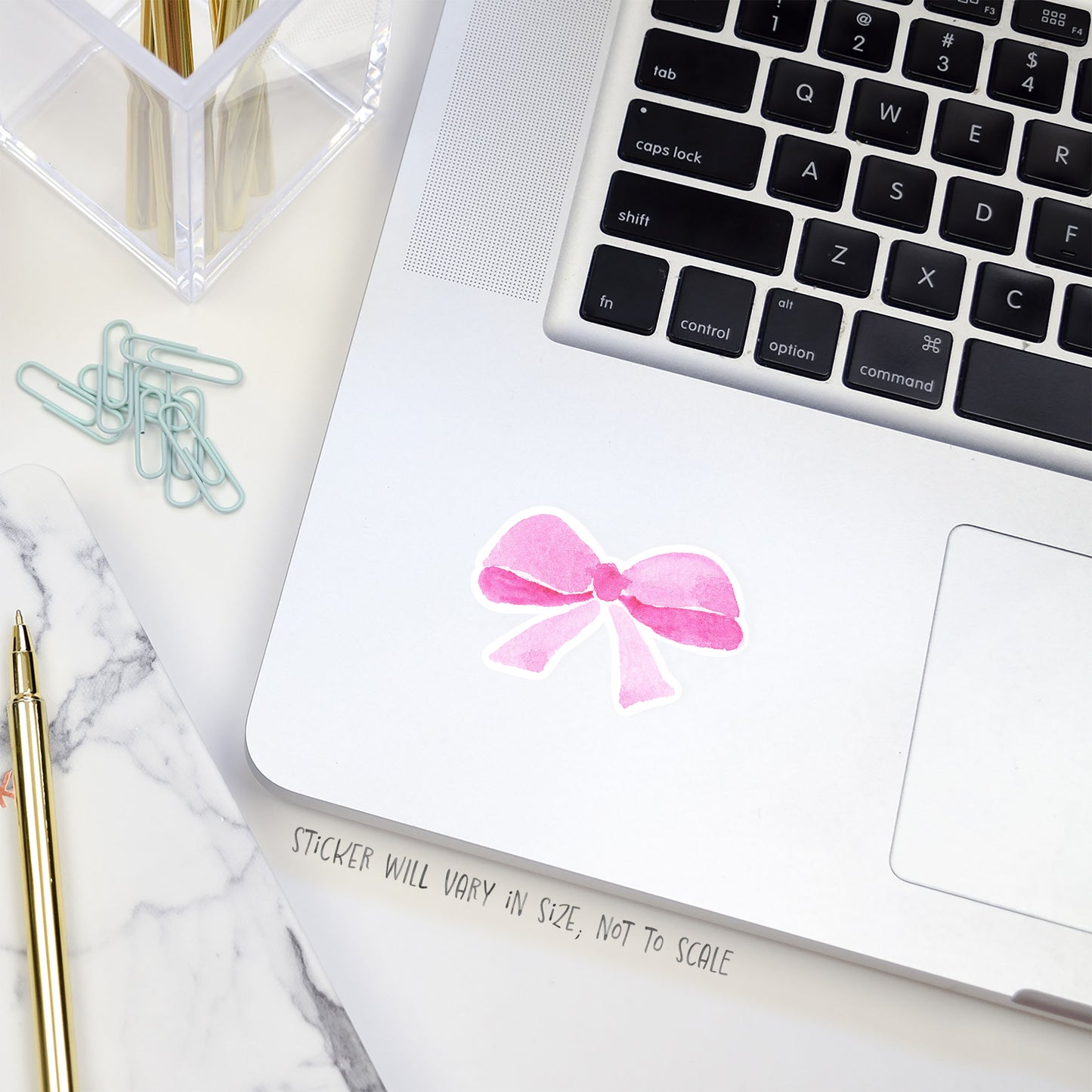 bright pink bow sticker