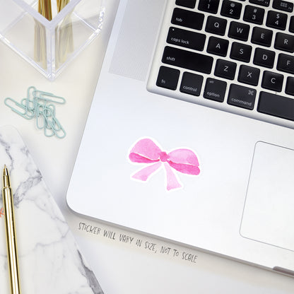 bright pink bow sticker