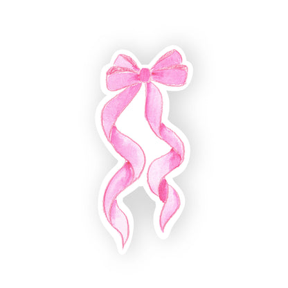 pink ribbon bow sticker