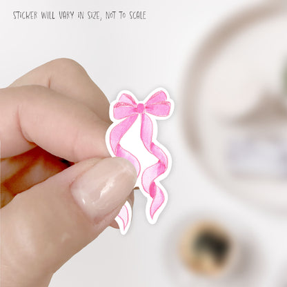 pink ribbon bow sticker