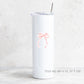 coral ribbon bow sticker