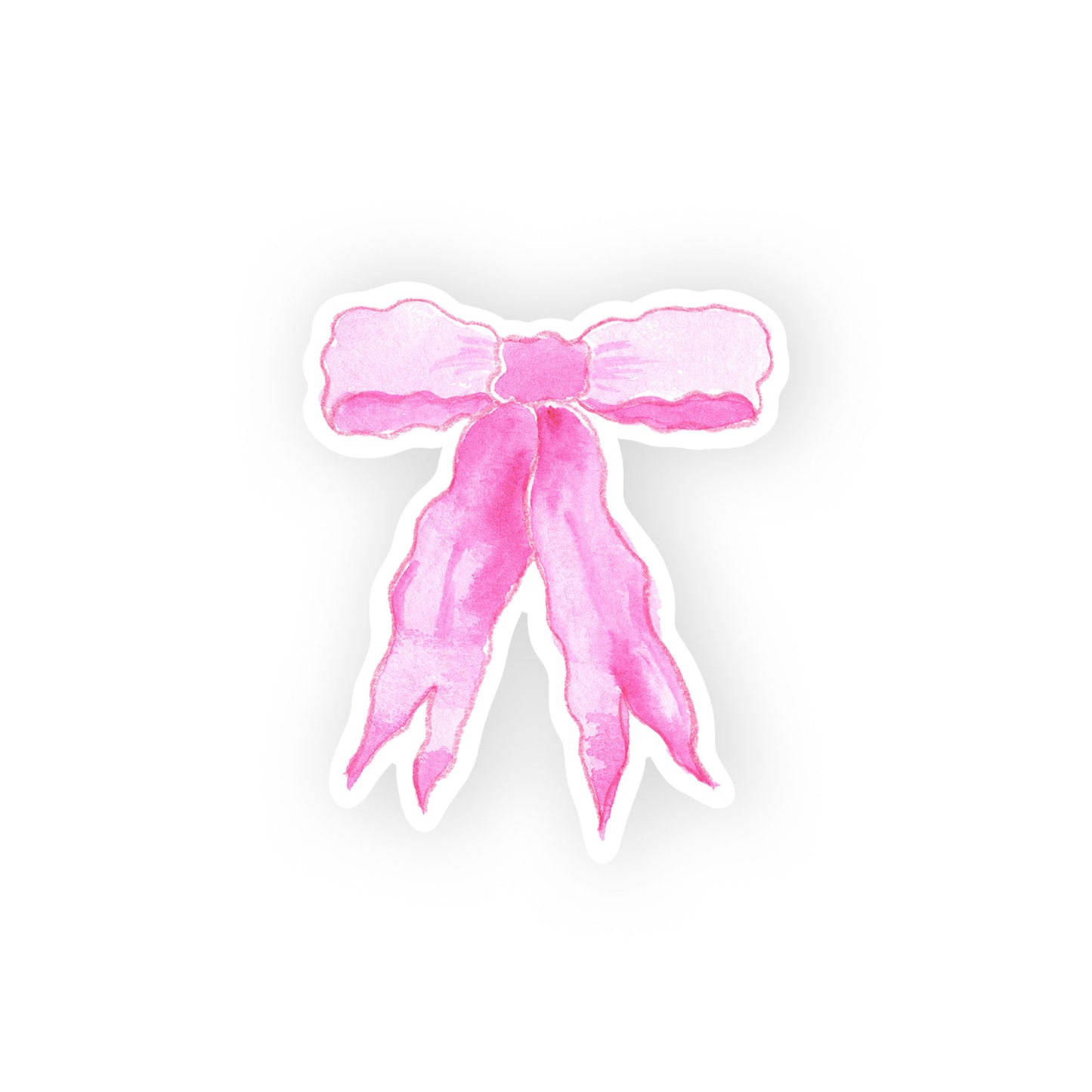 ruffle pink bow sticker