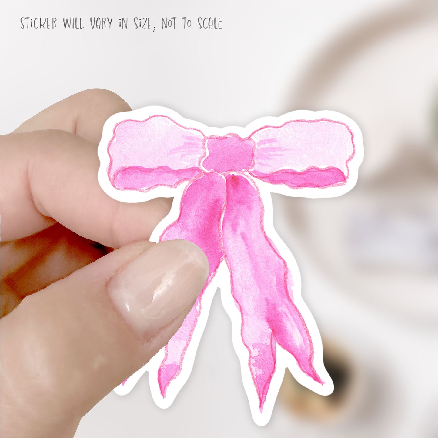 ruffle pink bow sticker