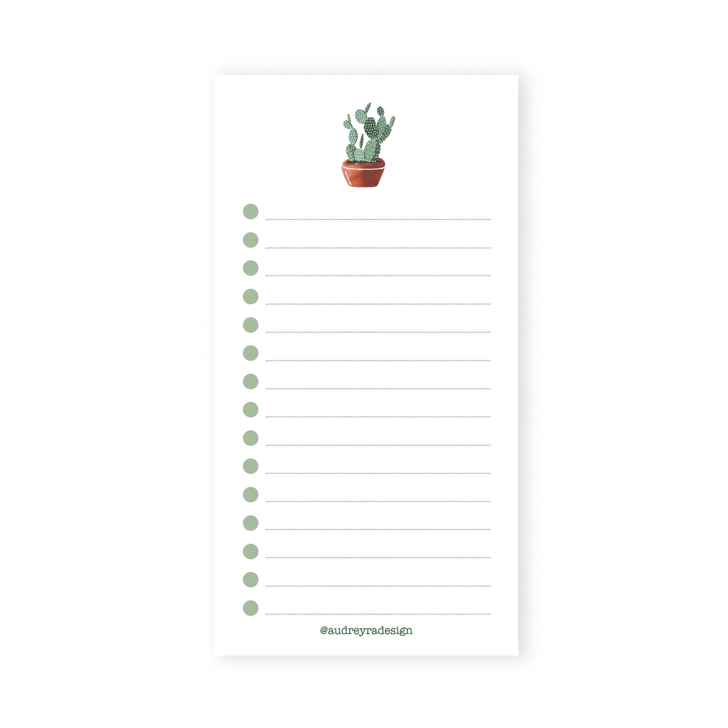 bunny ear cactus notepad