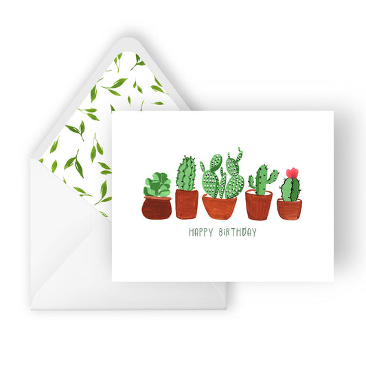 happy birthday cacti greeting card