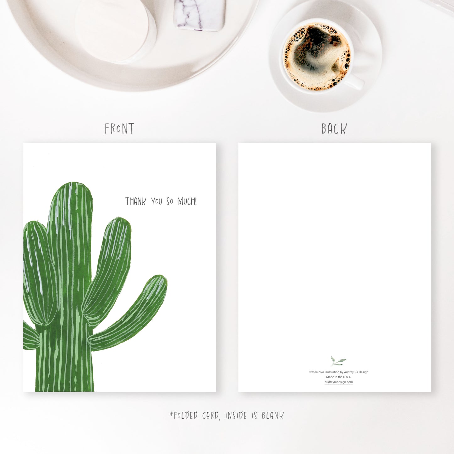 thank you so much cactus greeting card