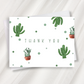 cacti pattern thank you greeting card