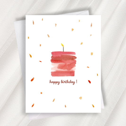 red velvet birthday cake greeting card