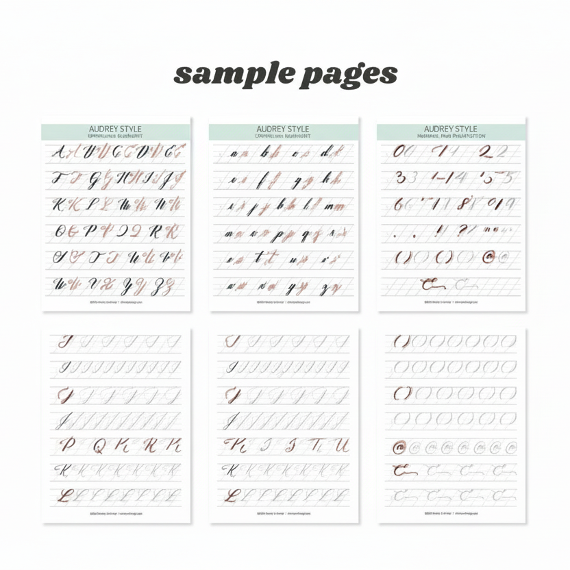 Files Caligraphy brush calligraphy workbook (digital download only) – Audrey Ra Design Shop