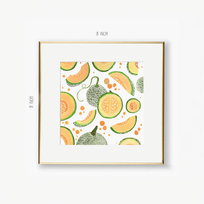 cantaloupe pattern art print