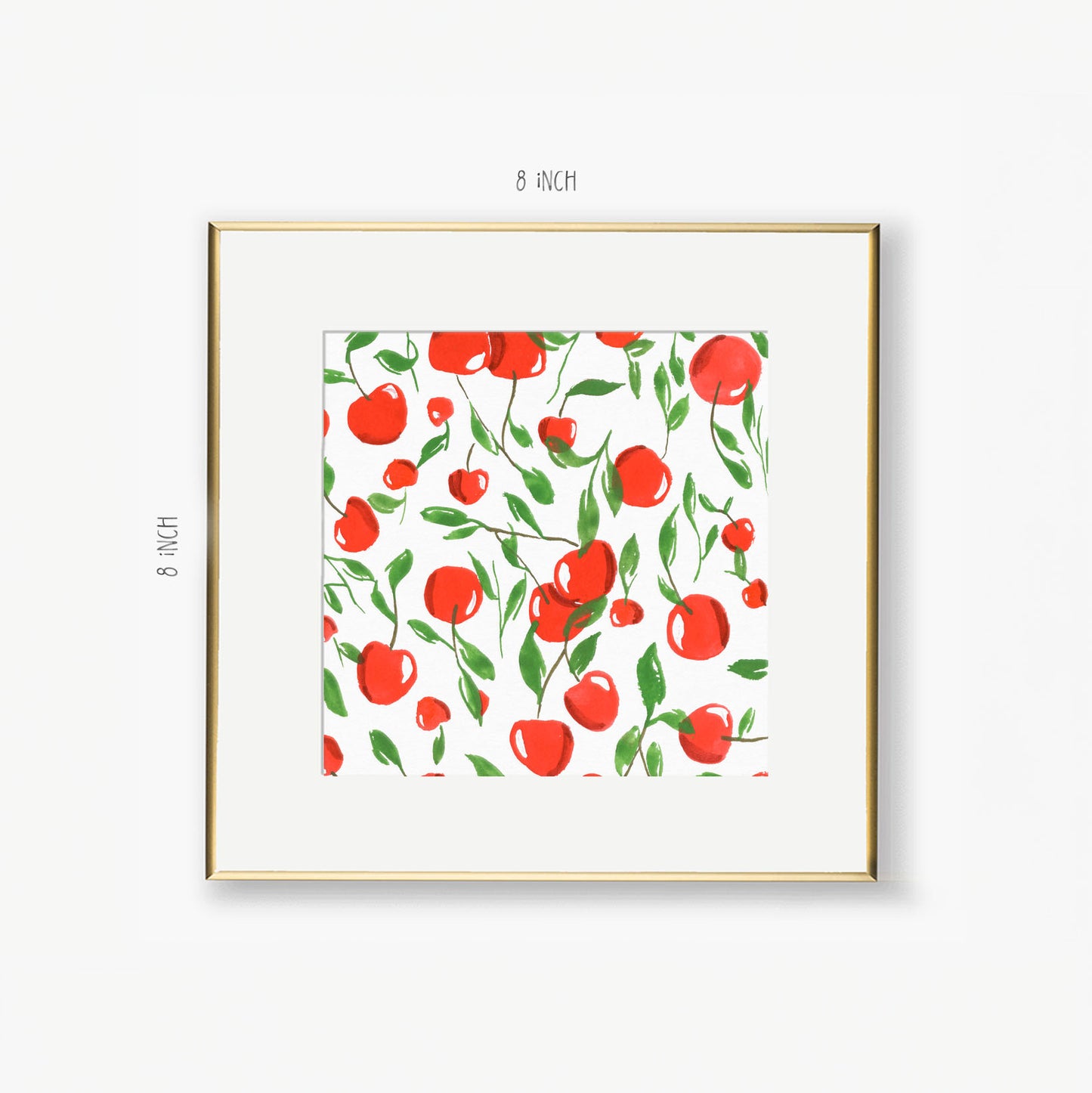 cherries pattern art print