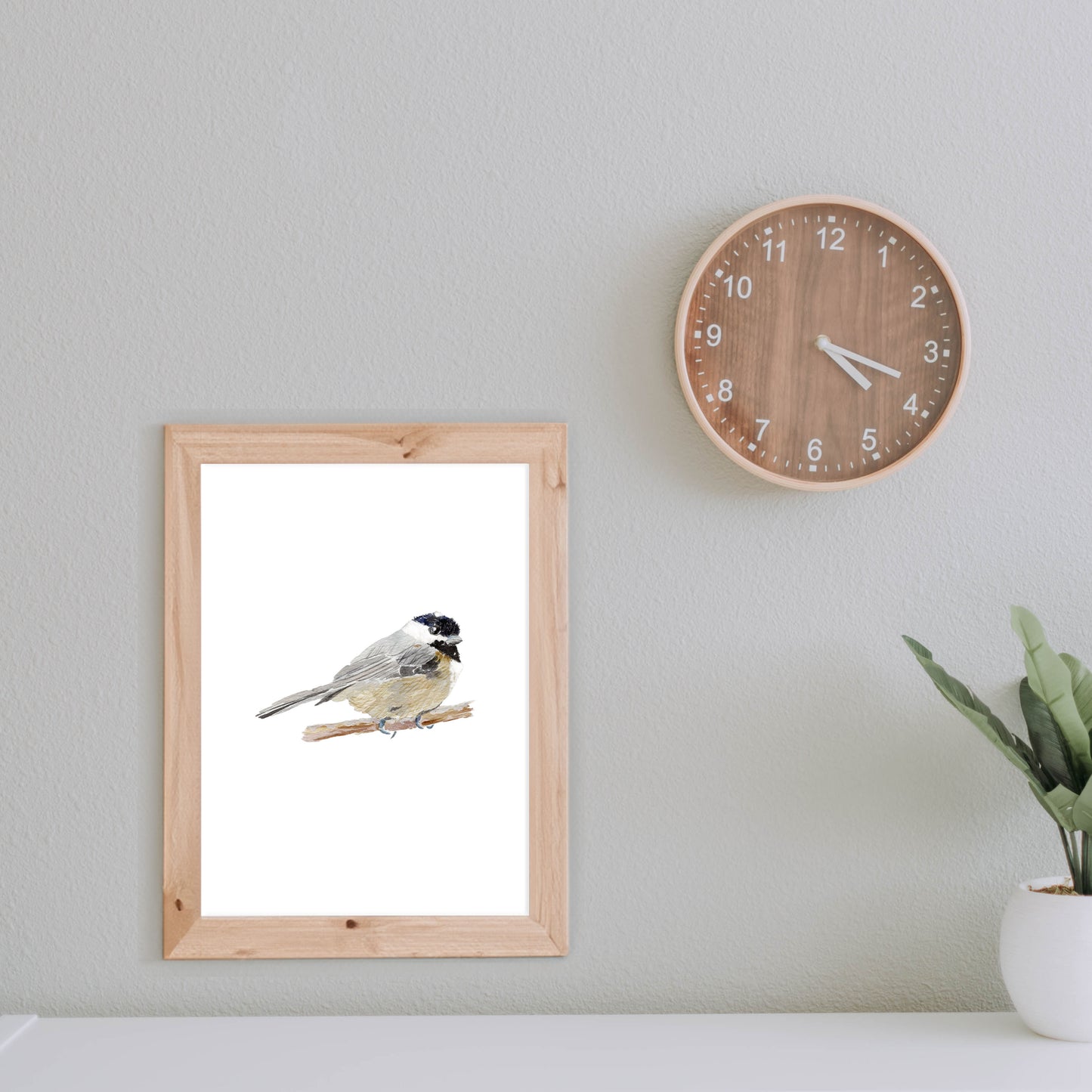 chickadee art print