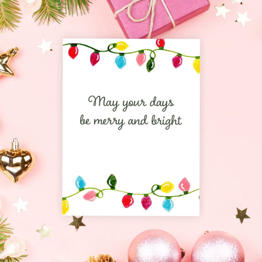 christmas lights holiday greeting card