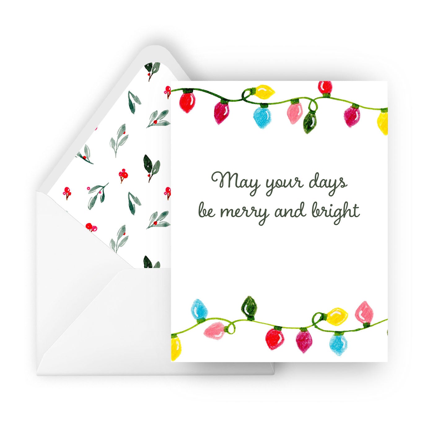 christmas lights holiday greeting card