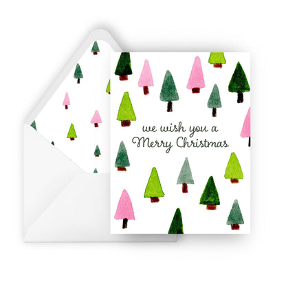 christmas trees holiday greeting card