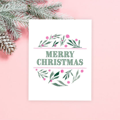 christmas in pink collection greeting card set