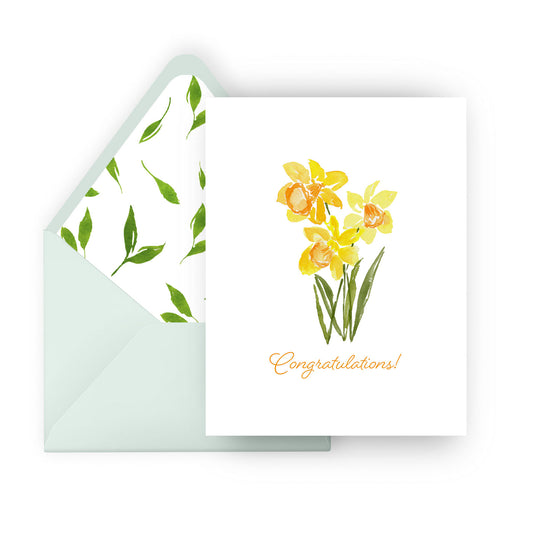 daffodils congratulations greeting card