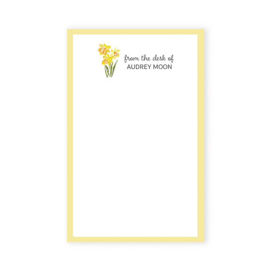 daffodils personalized notepad