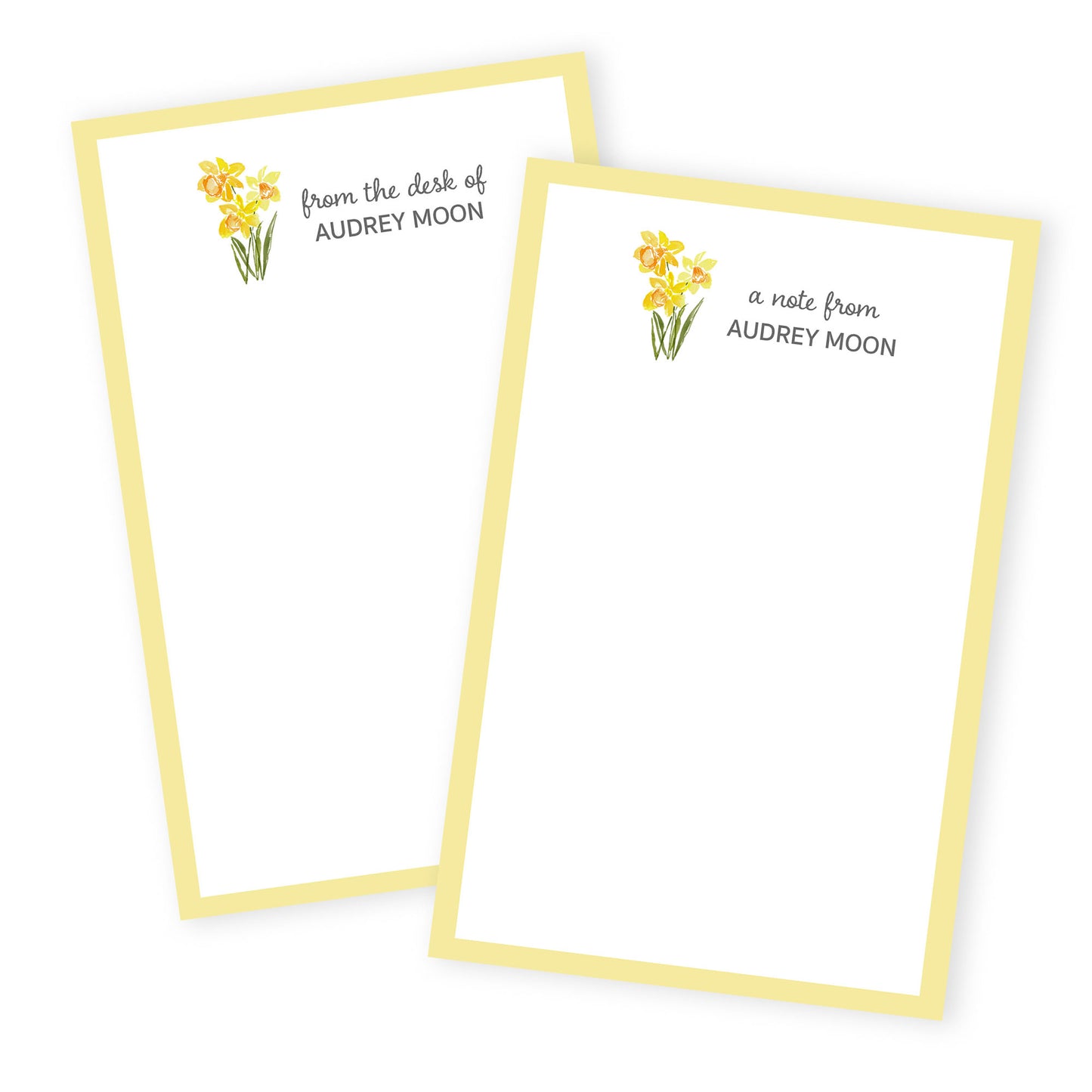 daffodils personalized notepad