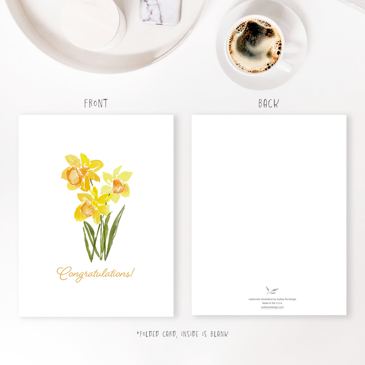 daffodils congratulations greeting card