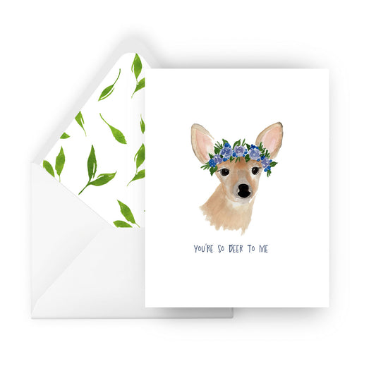 you're so deer to me greeting card