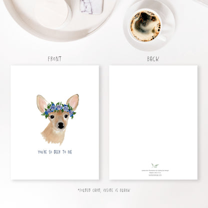 you're so deer to me greeting card