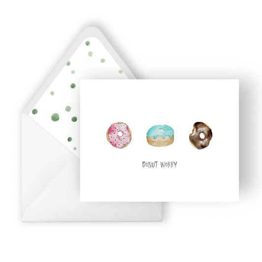 donut worry greeting card