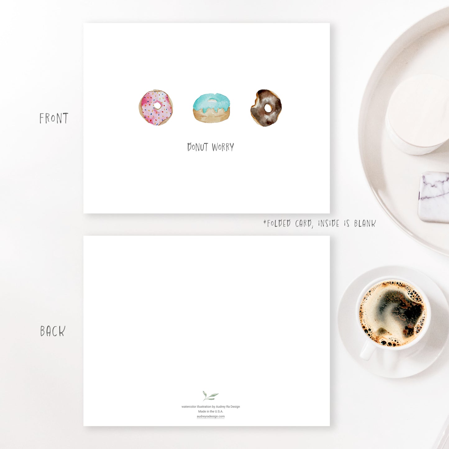 donut worry greeting card