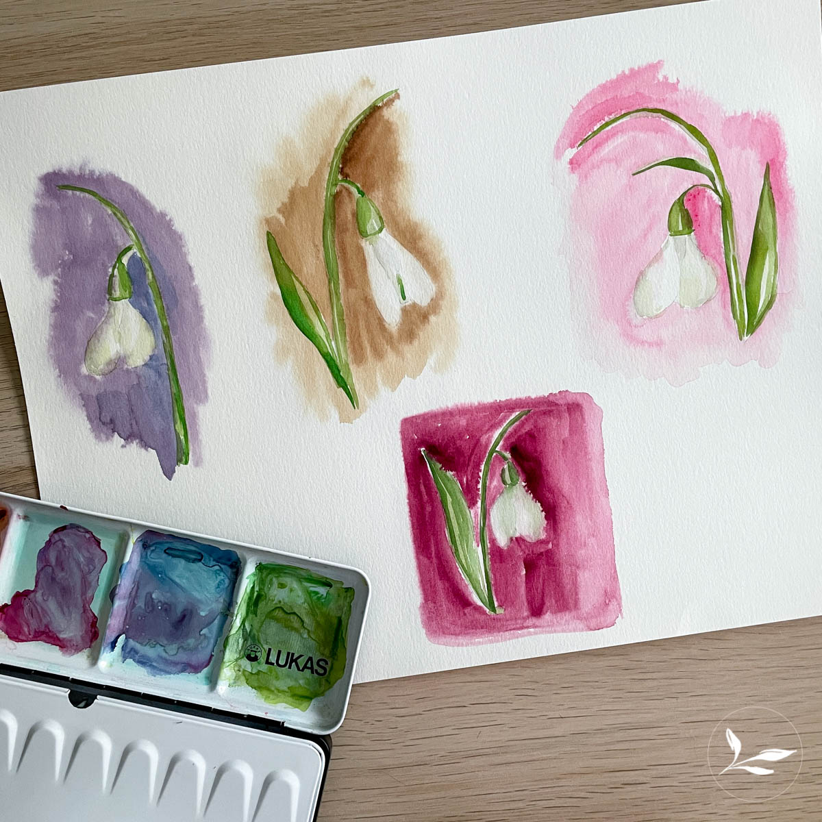 how to paint: watercolor snowdrops