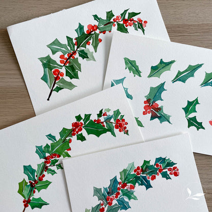 how to paint: festive holly